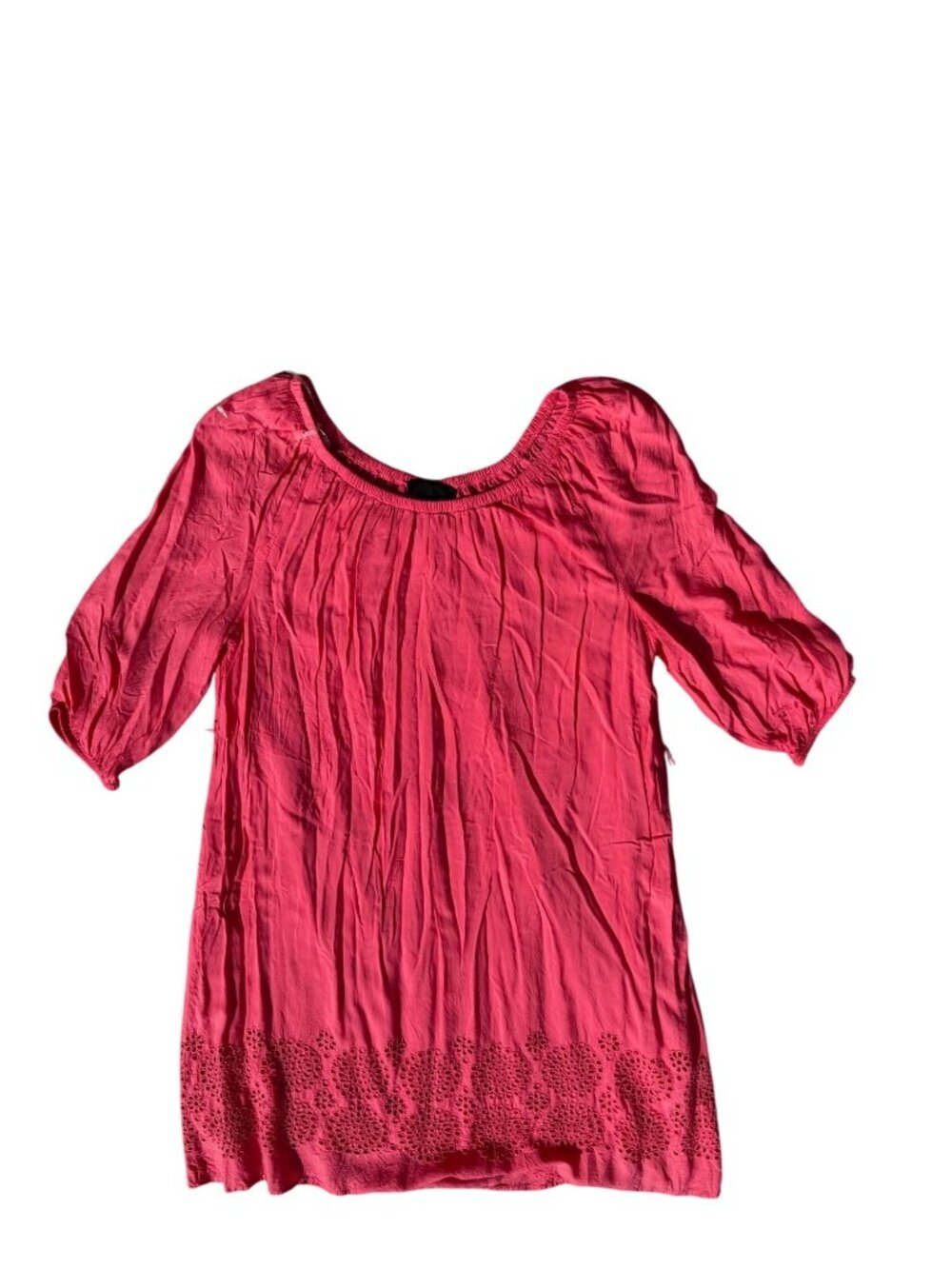 Lane Bryant Women's Embroidered Tunic Top Coral Red Size 18/20 Modal Blend